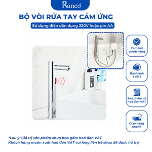 Bộ Vòi Rửa Tay Cảm Ứng Tự Động 1 Đường Lạnh 32 cm Bồn Rửa Dương RANCO Đồng Mạ Chrome - KT - 213