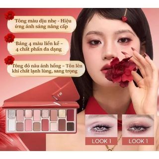 [TEM PHỤ]Bảng Mắt Qianyan Chính Hãng 4 Chất Phấn, Tông Đỏ Nâu Hồng, Phấn Mịn Dễ Tán, Phấn mắt Tone Đỏ Rượu Cheeryep 16g