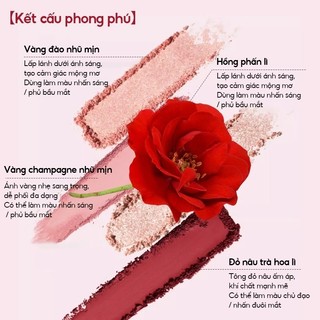 [TEM PHỤ]Bảng Mắt Qianyan Chính Hãng 4 Chất Phấn, Tông Đỏ Nâu Hồng, Phấn Mịn Dễ Tán, Phấn mắt Tone Đỏ Rượu Cheeryep 16g