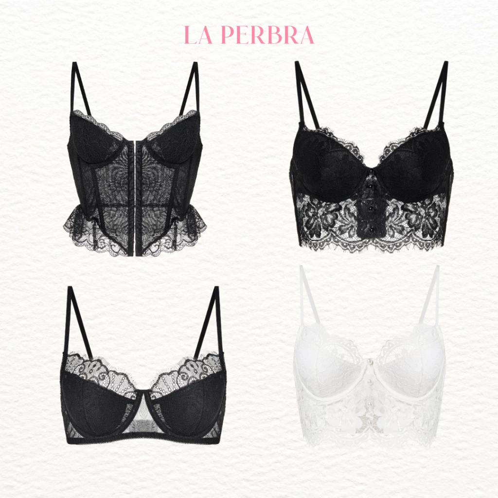 Áo Bra Ren Nữ Corset Gợi Cảm LA PERBRA Bralette Ren 2 Dây Gọng Mút Nâng Bralette Quyến Rũ Sexy
