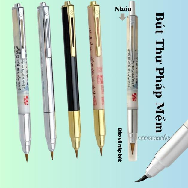 Bút Lông Dành Cho Người Tập Viết Tiếng Trung ,Ngòi Lông Vũ,Thân Bút Nhỏ Gọn, Dùng Mực Ống Và Mực Bơm,50 Ống Mực Đi Kèm.