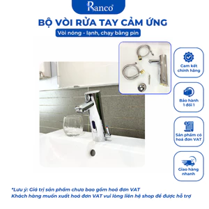 Vòi Chậu Rửa Tay Thông Minh Nóng Lạnh Tự Động,Vòi Rửa Cảm Ứng RANCO Đồng Mạ Chrome KT - 201