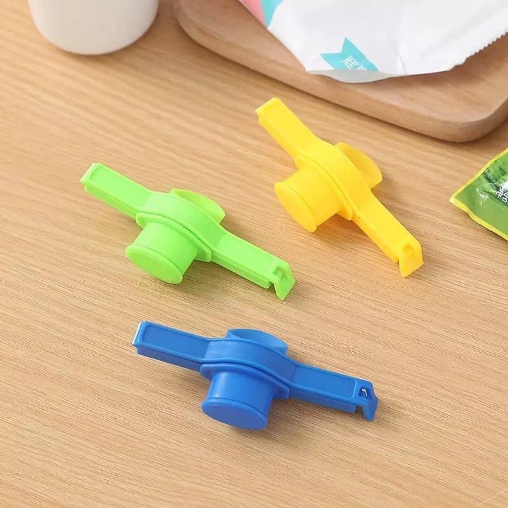 COMBO 5 Kẹp Miệng Túi Thực Phẩm CÓ VÒI RÓT Tiện Lợi Có Nắp Đậy Khoá Kín Chống Ẩm Đa Năng