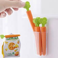 Set 5 kẹp miệng túi thực phẩm hình cà rốt KHÔNG kèm lọ