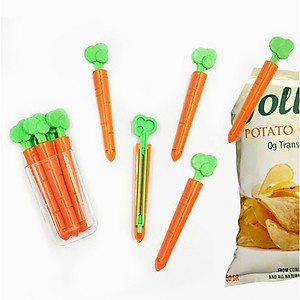 Set 5 kẹp miệng túi thực phẩm hình cà rốt KHÔNG kèm lọ