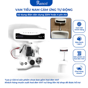 Bộ cảm ứng xả nước tự động bồn tiểu nam thông minh RANCO đường nước âm tường nhà vệ sinh KT - 301