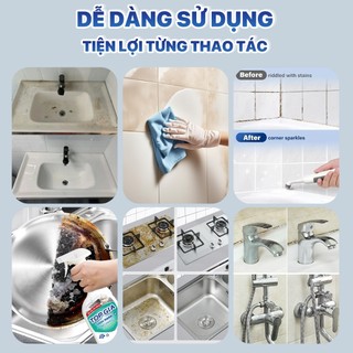 Combo 3 Chai Xịt Tẩy Đa Năng TOPGIA 500ml  Sạch Mọi Vết Bẩn, Vết Ố Vàng, Đánh Bay Dầu Mỡ