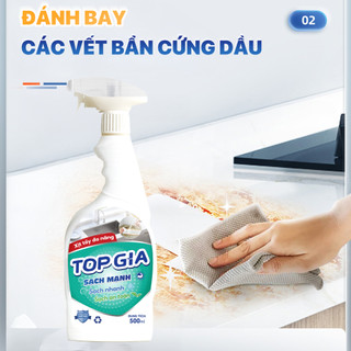 Combo 3 Chai Xịt Tẩy Đa Năng TOPGIA 500ml  Sạch Mọi Vết Bẩn, Vết Ố Vàng, Đánh Bay Dầu Mỡ