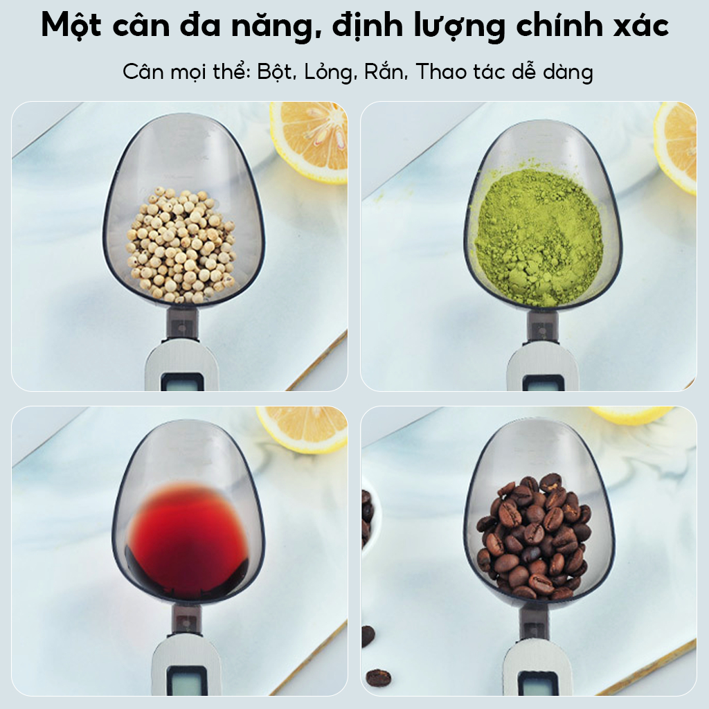 Cân thìa thực phẩm , Cân nhà bếp kỹ thuật số 0,1g / 500g, Cân thìa đo điện bằng thép không gỉ, có hai đầu thìa