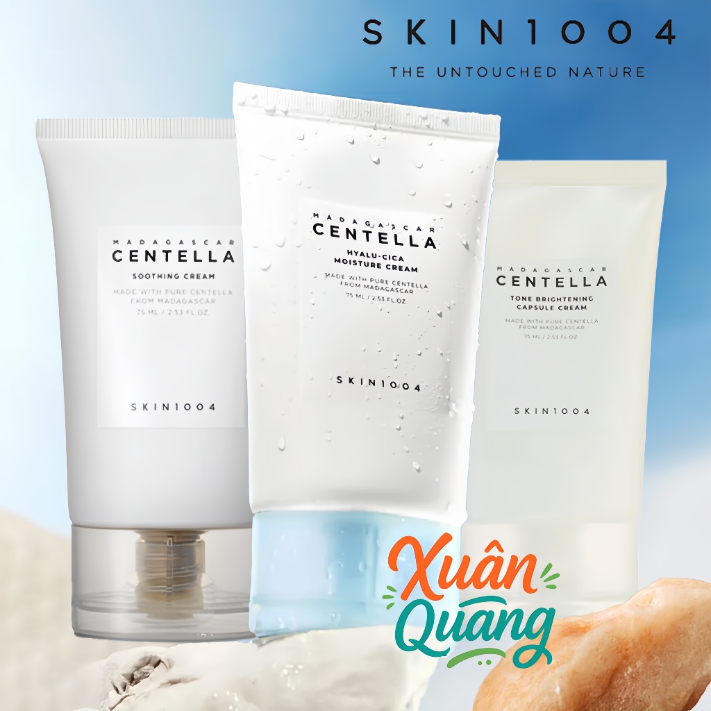Kem Dưỡng Ẩm Chiết Xuất Rau Má SKIN1004 Madagascar Centella Soothing Cream 75ml | Hyalu-Cica | Tone Brightening