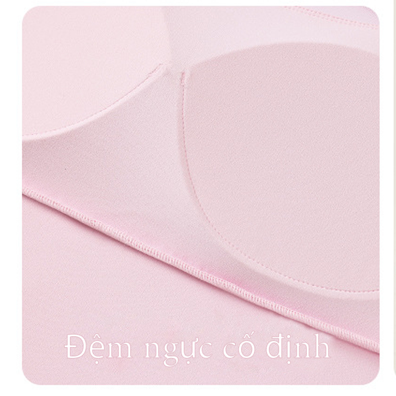【Hoppe Fumeng】Áo 2 lớp giả nữ thể dục: Đệm ngực, thoáng khí, tơ lưới, ôm dáng