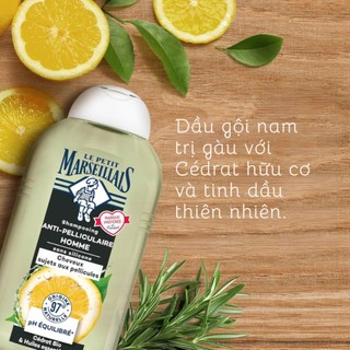 Dầu Gội Giảm Gàu Nam Le Petit Marseillais Hữu Cơ & Tinh Dầu Thiên Nhiên