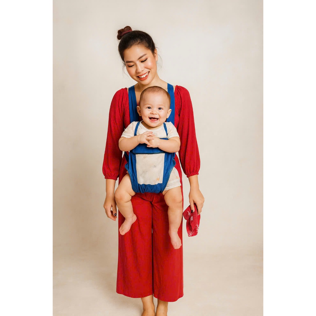 [ ĐỊU ] Địu 4 tư thế , Địu Em Bé Sơ Sinh 0-36 Tháng Có Đỡ Cổ Đa Năng Gọn Nhẹ , Đai Địu Em Bé Đi Xe Máy