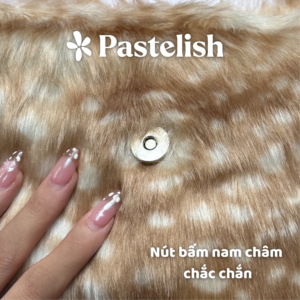 Túi vải lông mịn họa tiết Bambi dễ thương, túi xách đeo vai mềm mại, sức chứa lớn, túi du lịch, dã ngoại, daily