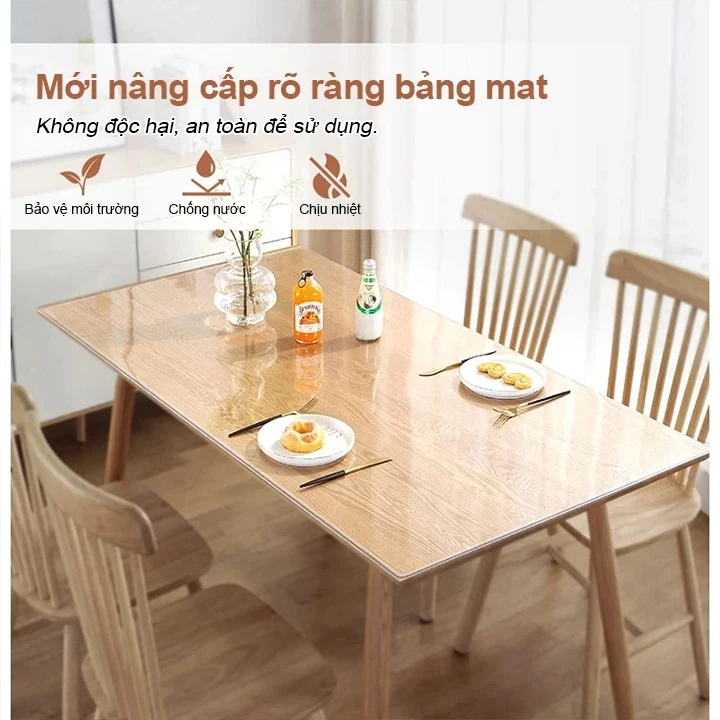 Tấm lót bàn PVC trong suốt chống trượt 360°,Kháng Dầu Ổn định và không bị dịch chuyển,phù hợp với mọi máy tính để bàn