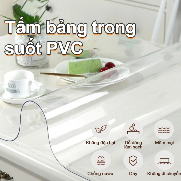 Tấm lót bàn PVC trong suốt chống trượt 360°,Kháng Dầu Ổn định và không bị dịch chuyển,phù hợp với mọi máy tính để bàn