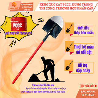 Xẻng xúc cát chữa c.h.áy-Xẻng thép cán gỗ 1M2-Dùng trong thi công và trường hợp khẩn cấp PCCC