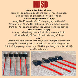 Xẻng xúc cát chữa c.h.áy-Xẻng thép cán gỗ 1M2-Dùng trong thi công và trường hợp khẩn cấp PCCC