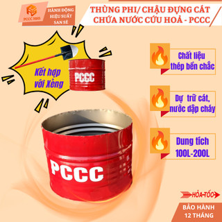 Thùng Phi/Phuy đựng Cát chữa c.há.y- Dùng trong thi công và trường hợp khẩn cấp PCCC cư'u h o ả