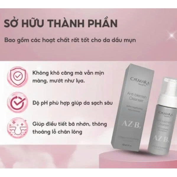 Sữa rửa mặt cho da dầu mụn CASMARA Anti-Blemish Cleanser (150ml) - ÚT STORE
