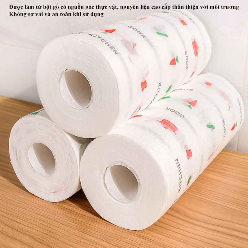 combo 3 Cuộn 40 khăn lau bếp đa năng SH0019, khăn lau tay nhà bếp có thể tái sử dụng, khăn vải lau bếp