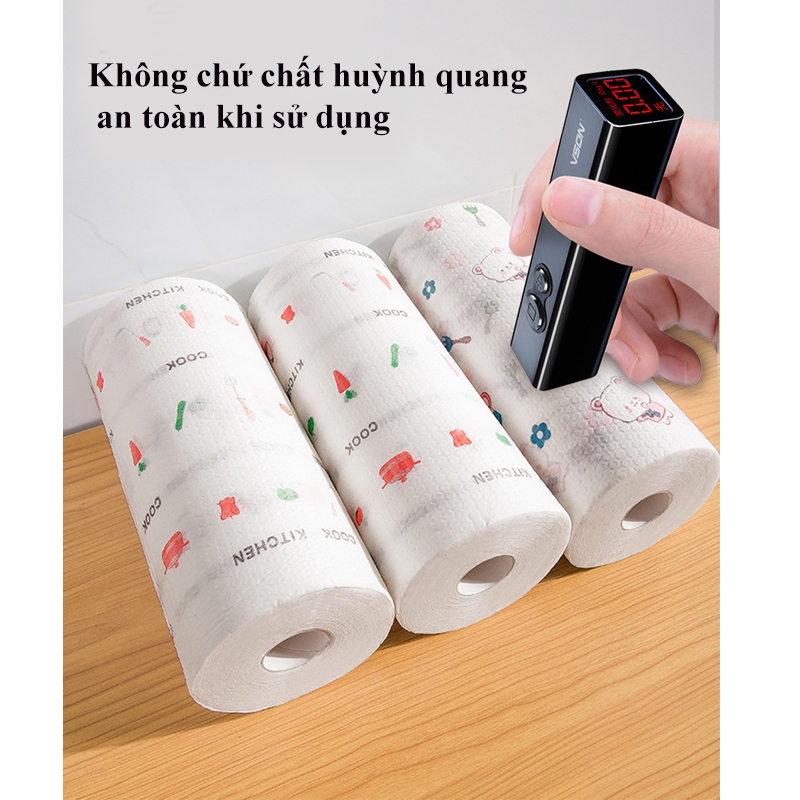combo 3 Cuộn 40 khăn lau bếp đa năng SH0019, khăn lau tay nhà bếp có thể tái sử dụng, khăn vải lau bếp