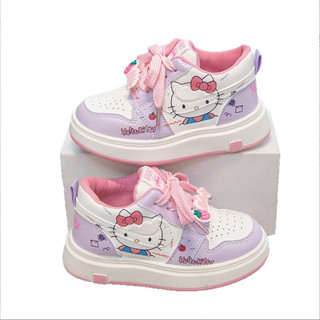 Sz 32-37 Giày Thể Thao Hello Kitty Tím Phối Dây Hồng Cho Bé Gái K183