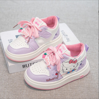 Sz 32-37 Giày Thể Thao Hello Kitty Tím Phối Dây Hồng Cho Bé Gái K183