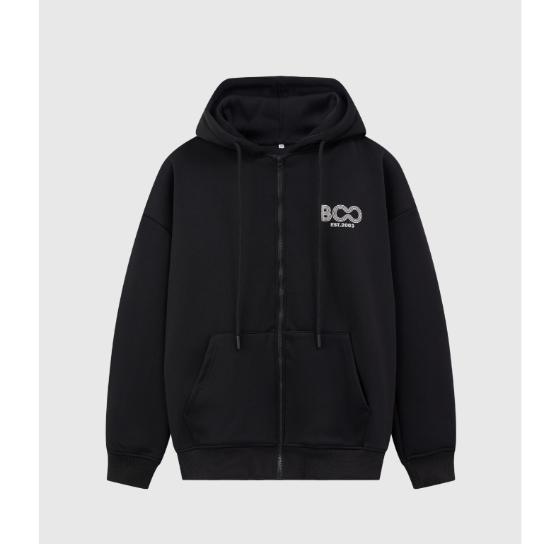 Áo Khoác Nỉ BOO Logo Hoodzip Unisex Form Oversized Chất Liệu Nỉ Lông Cáo Dày Dặn, Ấm Áp