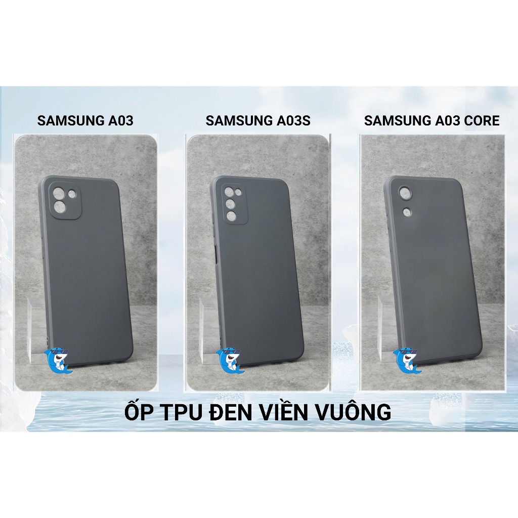 Ốp lưng Samsung A03, A03S, A03 Core cạnh vuông bảo vệ cam nhựa dẻo bảo vệ cam bibi glass