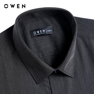 Owen - Áo sơ mi ngắn tay Body Fit AB258042NT màu Đen chất liệu Poly Rayon