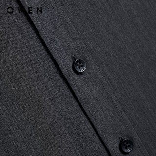 Owen - Áo sơ mi ngắn tay Body Fit AB258042NT màu Đen chất liệu Poly Rayon