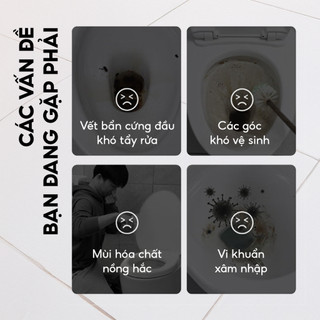 Combo 4 Chai Tẩy Bồn Cầu TOPGIA Hương Nho Đào Dịu Nhẹ, Dung Tích 500ml, An Toàn Không Hư Hại Men Sứ