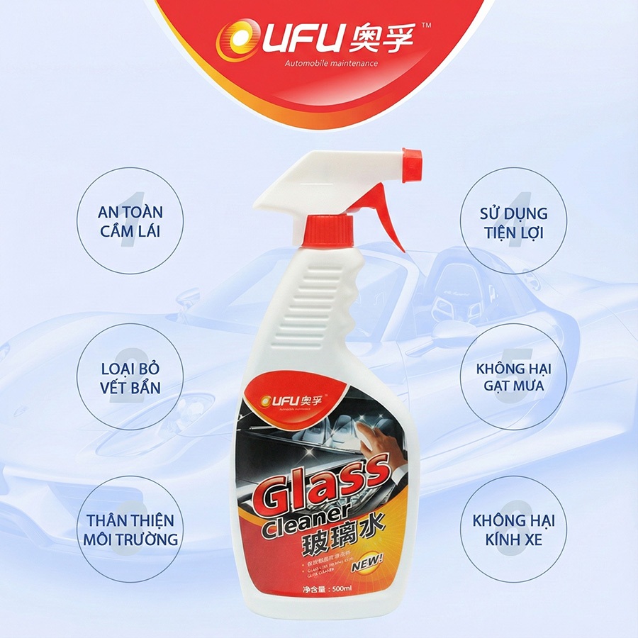 Nước Rửa Kính Xe Dạng Xịt OUFU AF-1208 500ml Phù Hợp Cho Nhiều Dòng Xe Ô Tô Xe Hơi Xe Tải