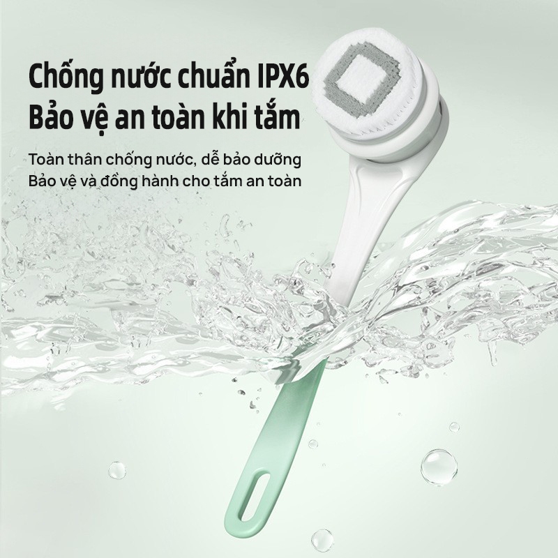 Bàn Chải Tắm Điện EXYT,Trải Nghiệm Spa 5 in 1,Tự Động Xoay 360°, Chống Nước IPX6, 5 Đầu Chải, Sạc USB, Vệ Sinh Toàn Thân