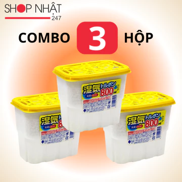 [COMBO 3 HỘP] Hộp hút ẩm 800ml chống mốc, nồm ẩm Kokubo Nhật Bản Hộp hút ẩm phòng hút ẩm tủ quần áo tủ giày