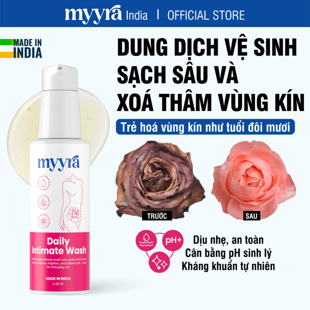 [SÁNG DA MỜ THÂM] Dung Dịch Vệ Sinh Phụ Nữ Giúp Trắng Da, Mờ Thâm, Làm Sạch, Cân Bằng Độ PH, Dưỡng Ẩm