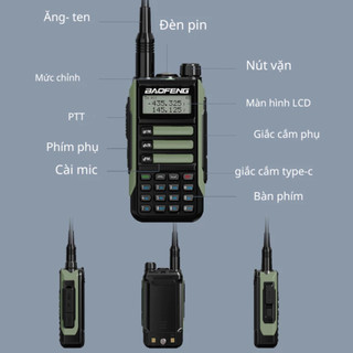 Bộ Đàm Baofeng UV-16R Pro 2 Chiều Chống Thấm Nước IP68 Gồm 128 Kênh Nhớ, Chế Độ UHF/VHF BH 2 Năm