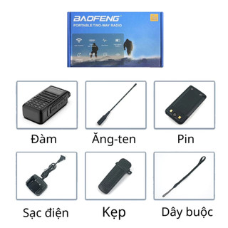 Bộ Đàm Baofeng UV-16R Pro 2 Chiều Chống Thấm Nước IP68 Gồm 128 Kênh Nhớ, Chế Độ UHF/VHF BH 2 Năm