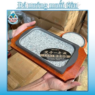 Đá Nướng Muối Tiêu Kèm Lót Gỗ – Bộ Dụng Cụ Nướng Tại Bàn An Toàn & Tiện Lợi
