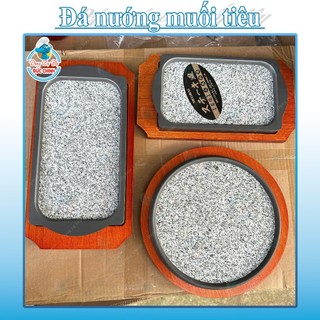 Đá Nướng Muối Tiêu Kèm Lót Gỗ – Bộ Dụng Cụ Nướng Tại Bàn An Toàn & Tiện Lợi