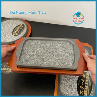 Đá Nướng Muối Tiêu Kèm Lót Gỗ – Bộ Dụng Cụ Nướng Tại Bàn An Toàn & Tiện Lợi