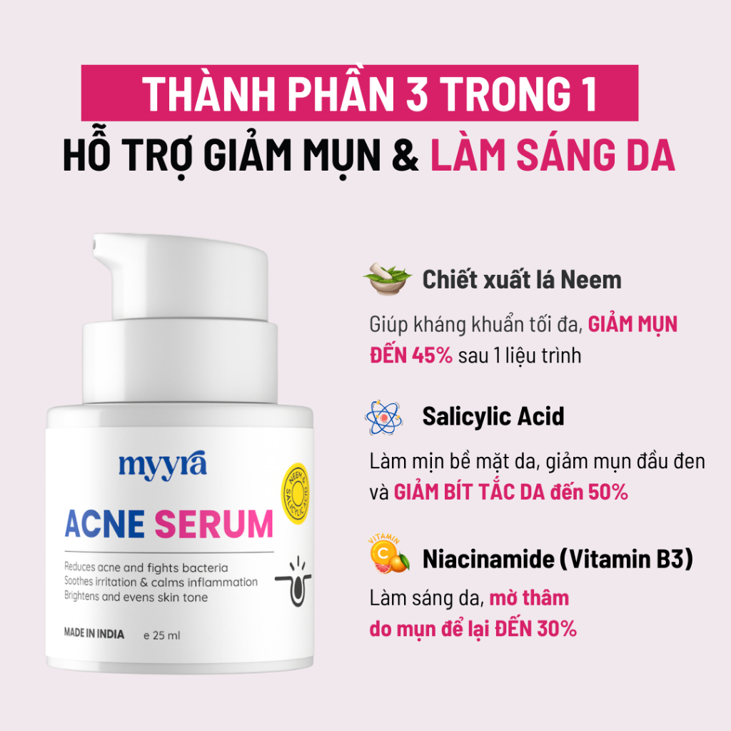 Serum Giảm Các Loại Mụn, Trắng Da, Mờ Thâm Mụn, Đều Màu Da, Phục Hồi Hàng Rào Bảo Vệ Da Hiệu Quả, Nhanh Chóng