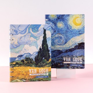 Sổ Còng VanGogh A5 B5 Bìa In 2 Mặt, Sổ Binder Còng Nhựa Bền Khó Gãy Thay Giấy Refill BC-03/BC-07