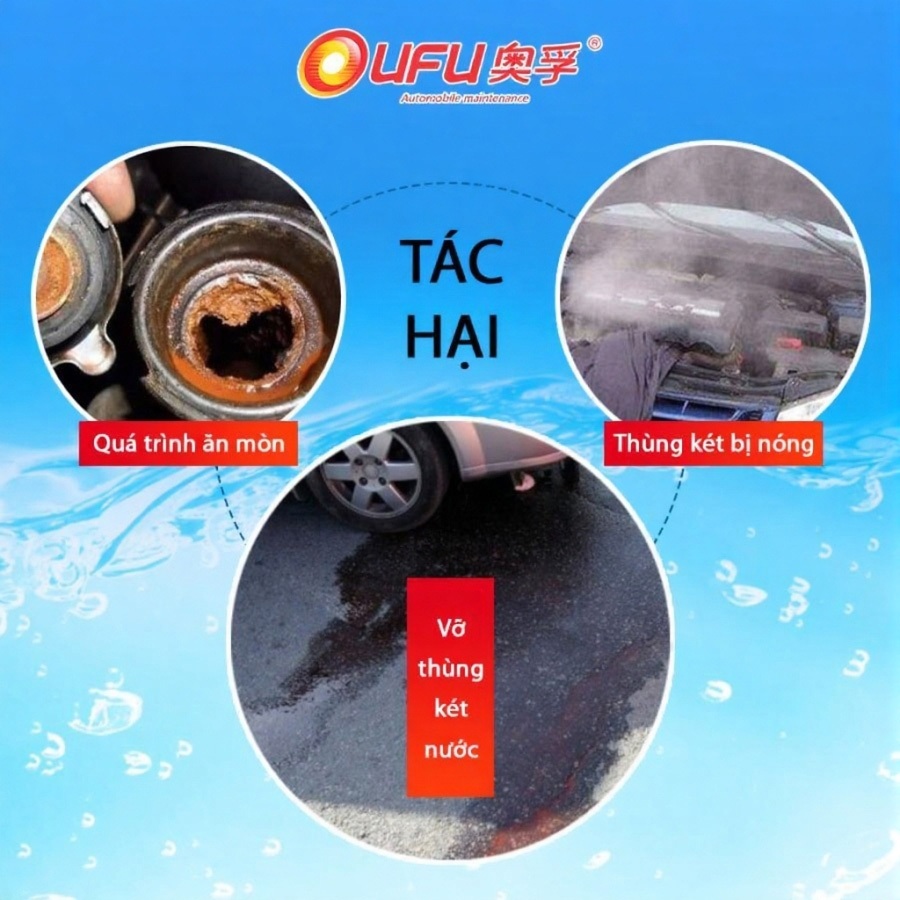Nước Làm Mát Giải Nhiệt Động Cơ Xe Màu Đỏ OUFU AF-1202 4L Phù Hợp Cho Nhiều Dòng Xe Ô Tô Xe Hơi Xe Tải Xe Máy