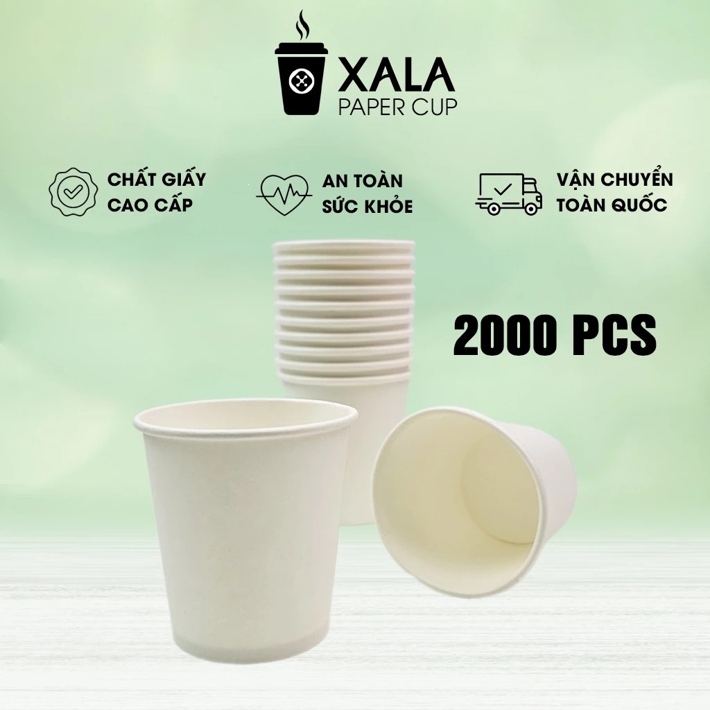 Thùng 2000 chiếc ly giấy 7oz - 205ml, Cốc giấy dùng 1 lần dùng trong bữa tiệc liên hoan, đám cưới