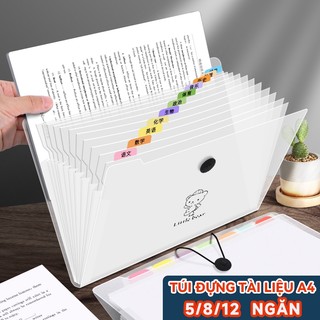 Túi đựng tài liệu A4 cặp file, đựng tài liệu A4 12 ngăn, kẹp dọc quyển chống mài mòn, bảo vệ hồ sơ giấy kiểm tra