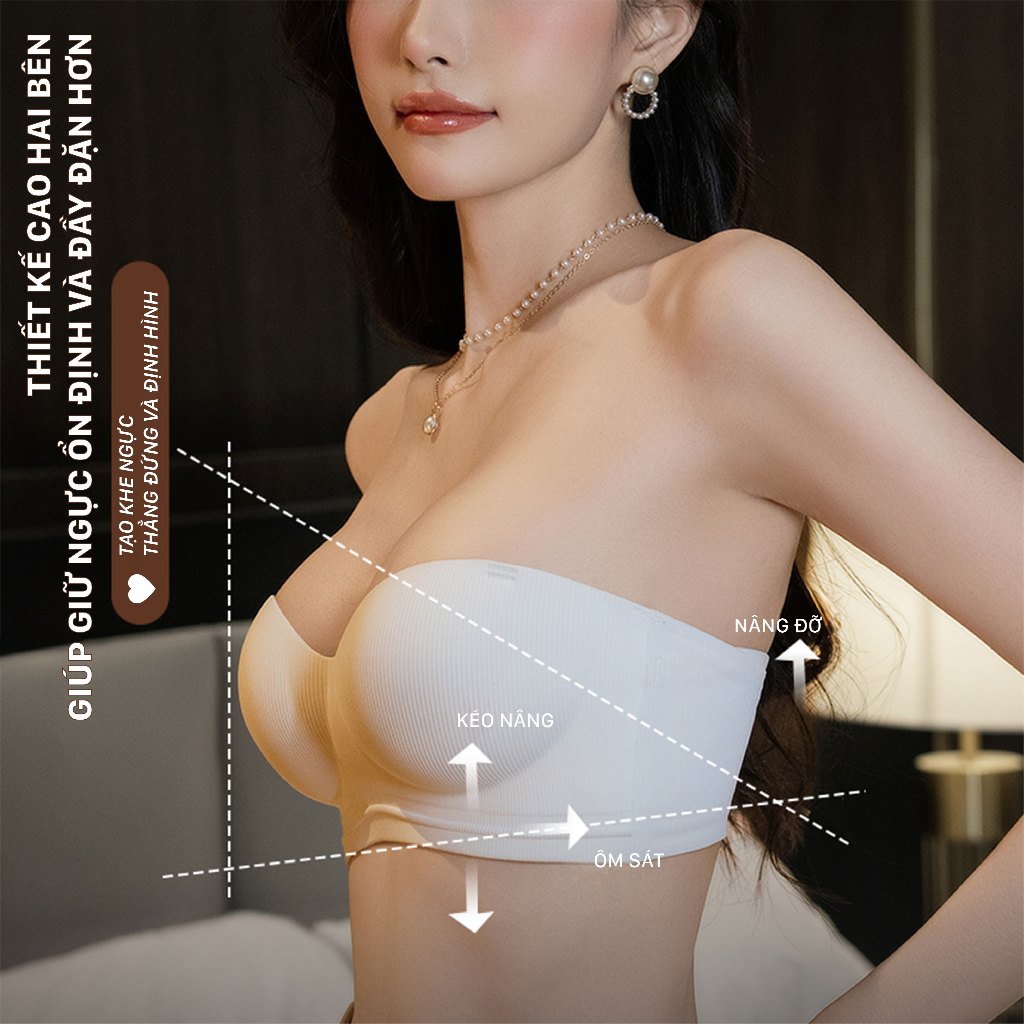 Áo Lót Bra Không Gọng Nâng Ngực Tàng Hình Tạo Khe Chống Xệ Unilove Áo Ngực Đúc Su Không Lộ Viền 2323