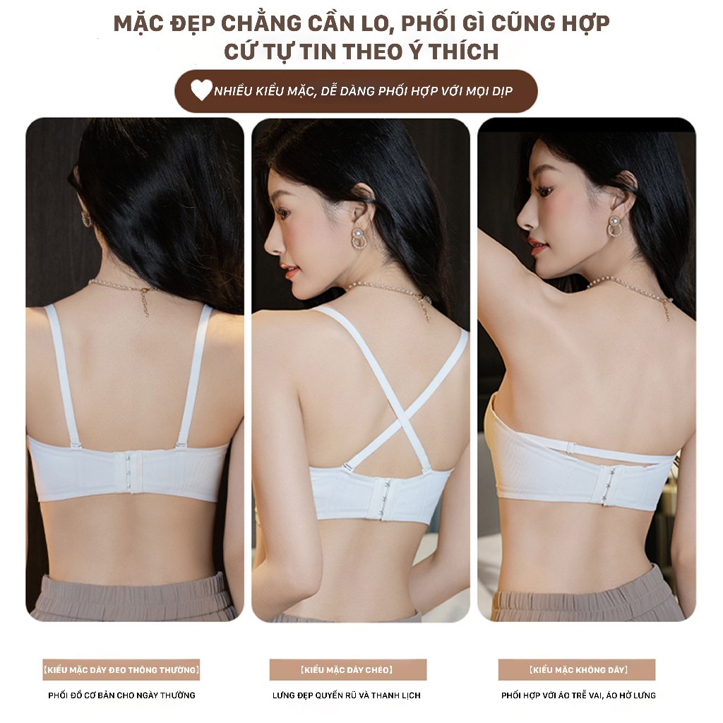 COMBO 2 Áo Lót Nâng Ngực UNILOVE Tạo Khe Kháng Khuẩn Bra Áo Lót Đúc Su Không Gọng Không Lộ Viền 2323
