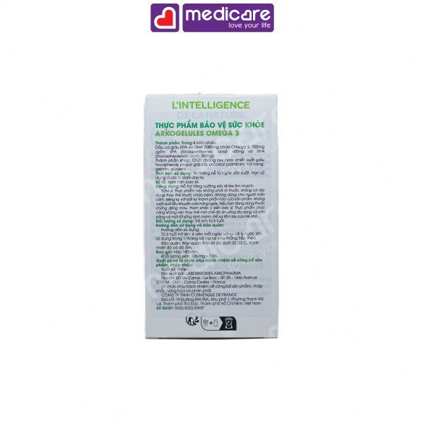 Viên uống ARKOPHARMA bổ sung Omega 3 hộp 180 viên